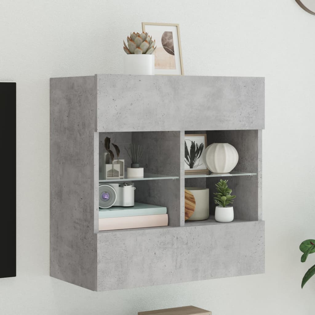 Tv Wall Cabinets With Led Lights 2 Pcs 40X30X60.5 Cm