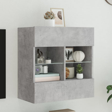 Tv Wall Cabinets With Led Lights 2 Pcs 40X30X60.5 Cm