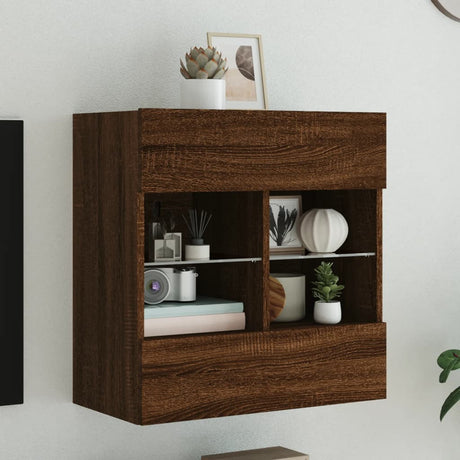 Tv Wall Cabinets With Led Lights 2 Pcs 40X30X60.5 Cm