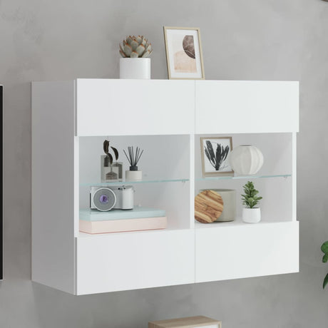 Tv Wall Cabinets With Led Lights 2 Pcs 40X30X60.5 Cm