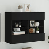 Tv Wall Cabinets With Led Lights 2 Pcs 40X30X60.5 Cm