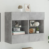 Tv Wall Cabinets With Led Lights 2 Pcs 40X30X60.5 Cm