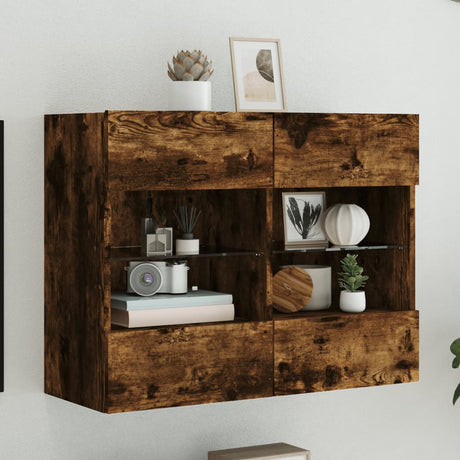 Tv Wall Cabinets With Led Lights 2 Pcs 40X30X60.5 Cm