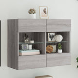 Tv Wall Cabinets With Led Lights 2 Pcs 40X30X60.5 Cm