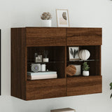 Tv Wall Cabinets With Led Lights 2 Pcs 40X30X60.5 Cm