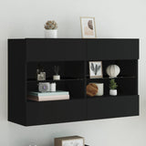 Tv Wall Cabinets With Led Lights 2 Pcs 40X30X60.5 Cm