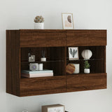Tv Wall Cabinets With Led Lights 2 Pcs 40X30X60.5 Cm