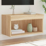 Bedside Cabinet With Led Lights Wall-Mounted