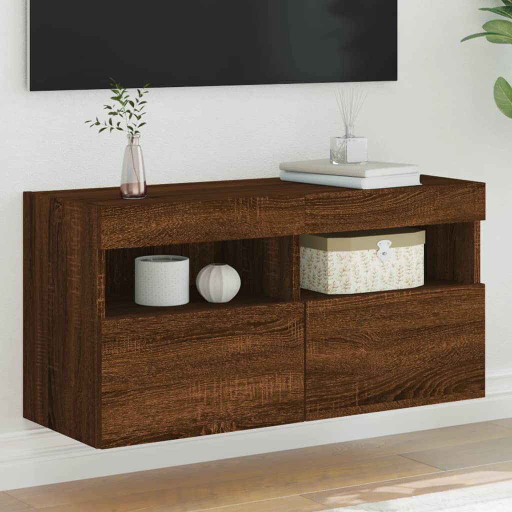 Tv Wall Cabinet With Led Lights 40X30X