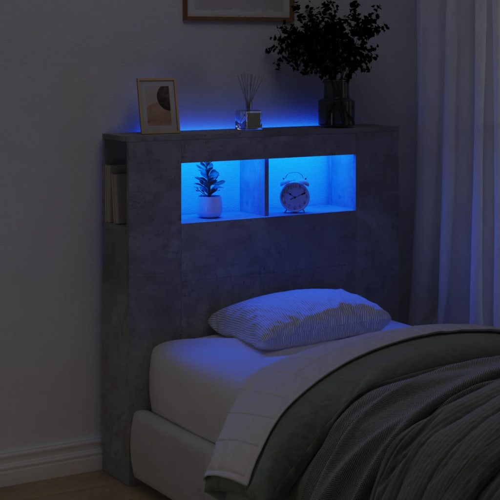 Led Headboard 160X18.5X103.5 Cm Engineered Wood
