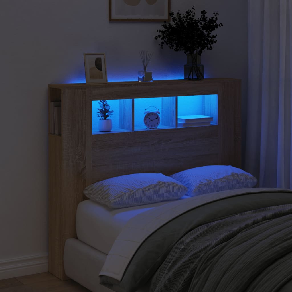 Led Headboard 160X18.5X103.5 Cm Engineered Wood