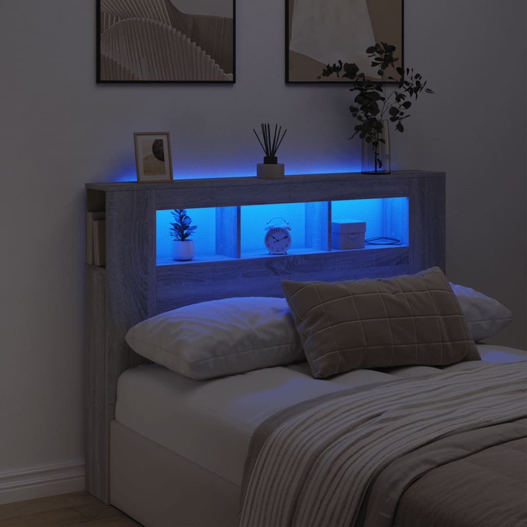 Led Headboard 160X18.5X103.5 Cm Engineered Wood