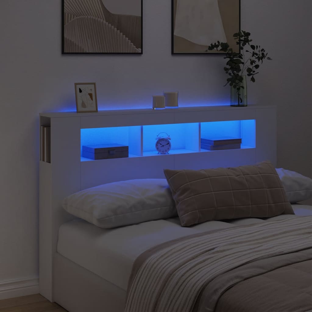 Led Headboard 160X18.5X103.5 Cm Engineered Wood