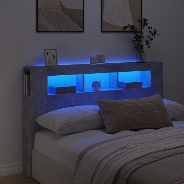 Led Headboard 160X18.5X103.5 Cm Engineered Wood