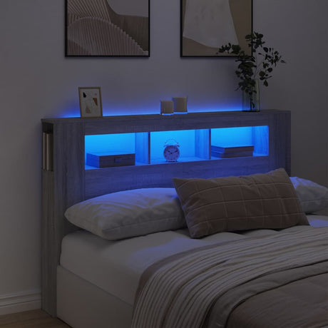 Led Headboard 160X18.5X103.5 Cm Engineered Wood