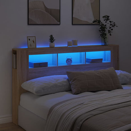 Led Headboard 160X18.5X103.5 Cm Engineered Wood