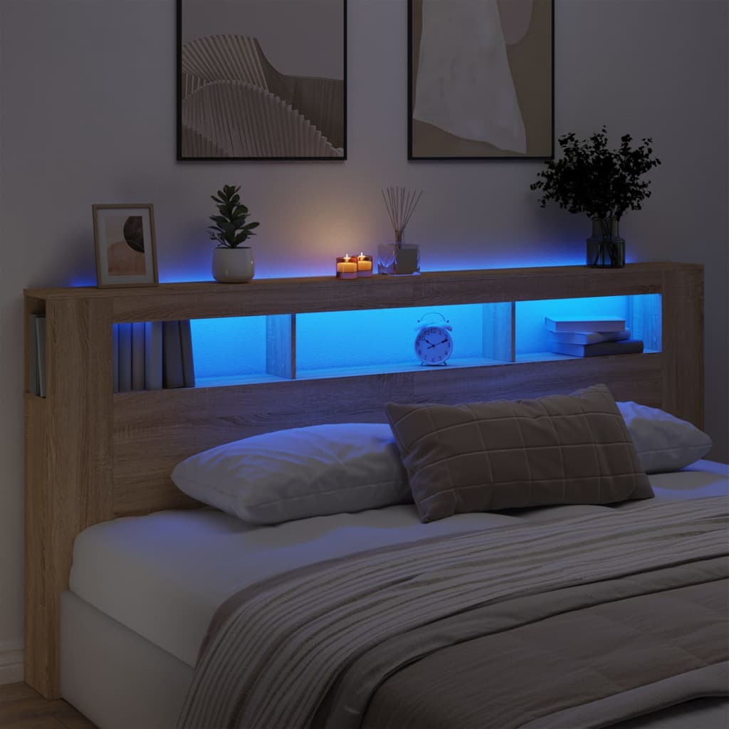 Led Headboard 160X18.5X103.5 Cm Engineered Wood
