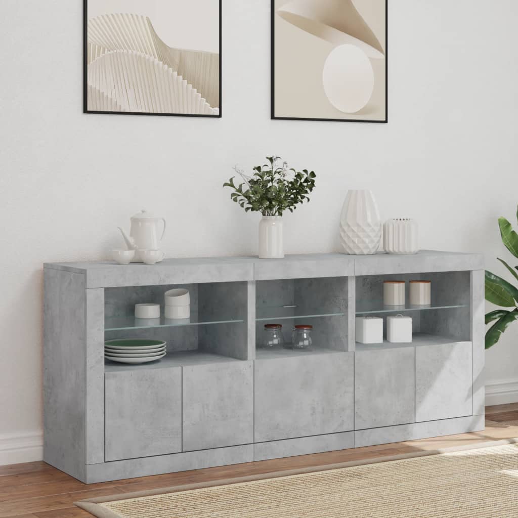 Sideboard With Led Lights 162X37X67 Cm