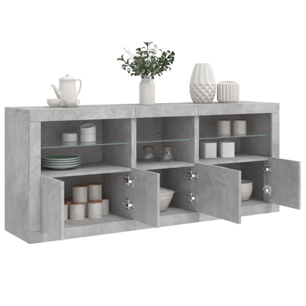 Sideboard With Led Lights 162X37X67 Cm