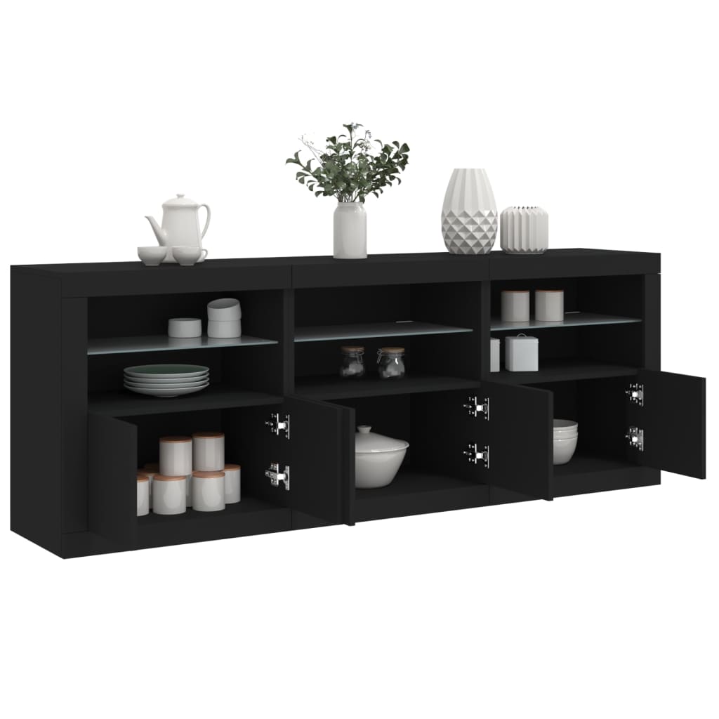 Sideboard With Led Lights 181.5X37X67 Cm