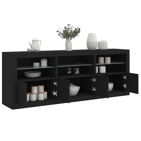 Sideboard With Led Lights 181.5X37X67 Cm