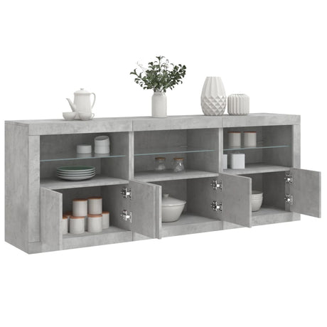 Sideboard With Led Lights 181.5X37X67 Cm