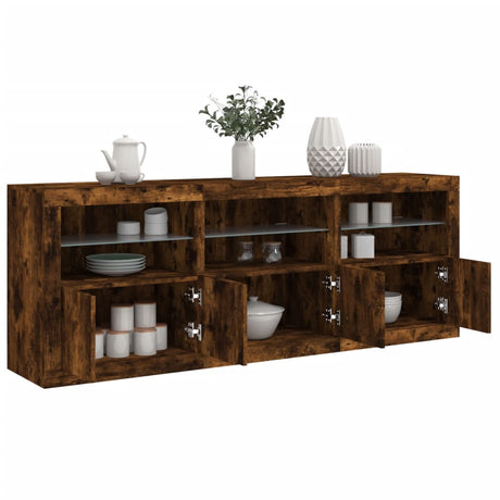 Sideboard With Led Lights 181.5X37X67 Cm