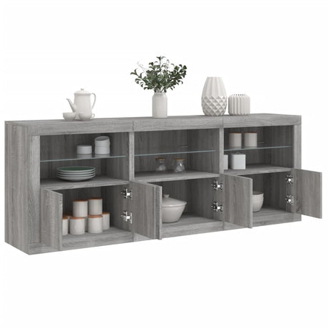 Sideboard With Led Lights 181.5X37X67 Cm