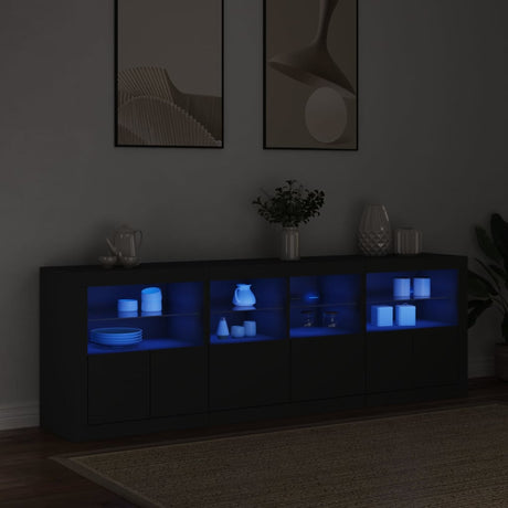 Sideboard With Led Lights 202X37X67 Cm