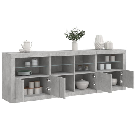 Sideboard With Led Lights 202X37X67 Cm