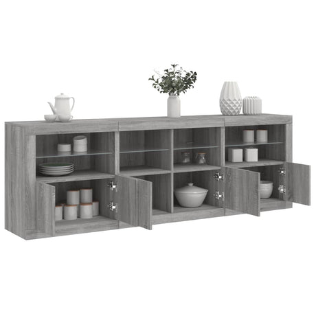 Sideboard With Led Lights 202X37X67 Cm
