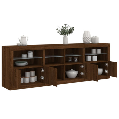 Sideboard With Led Lights 202X37X67 Cm