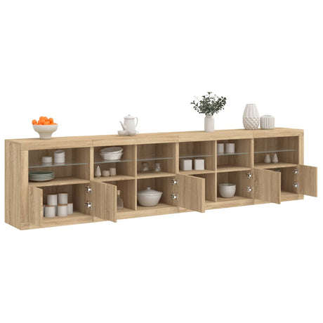 Sideboard With Led Lights 283X37X67 Cm
