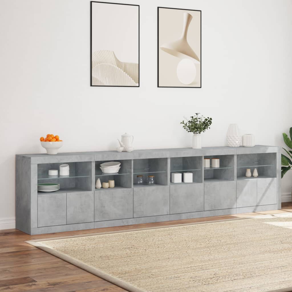 Sideboard With Led Lights 283X37X67 Cm