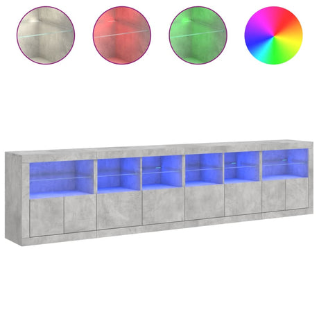 Sideboard With Led Lights 283X37X67 Cm
