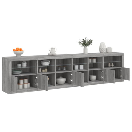 Sideboard With Led Lights 283X37X67 Cm