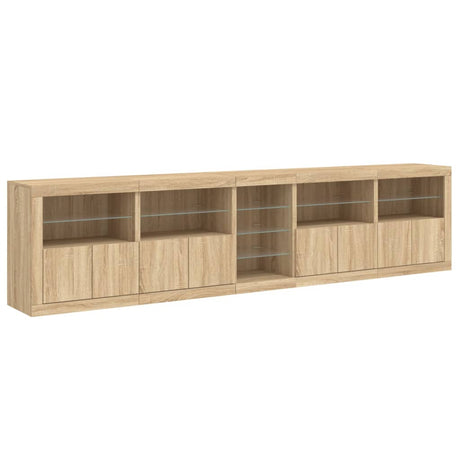 Sideboard With Led Lights 283X37X67 Cm