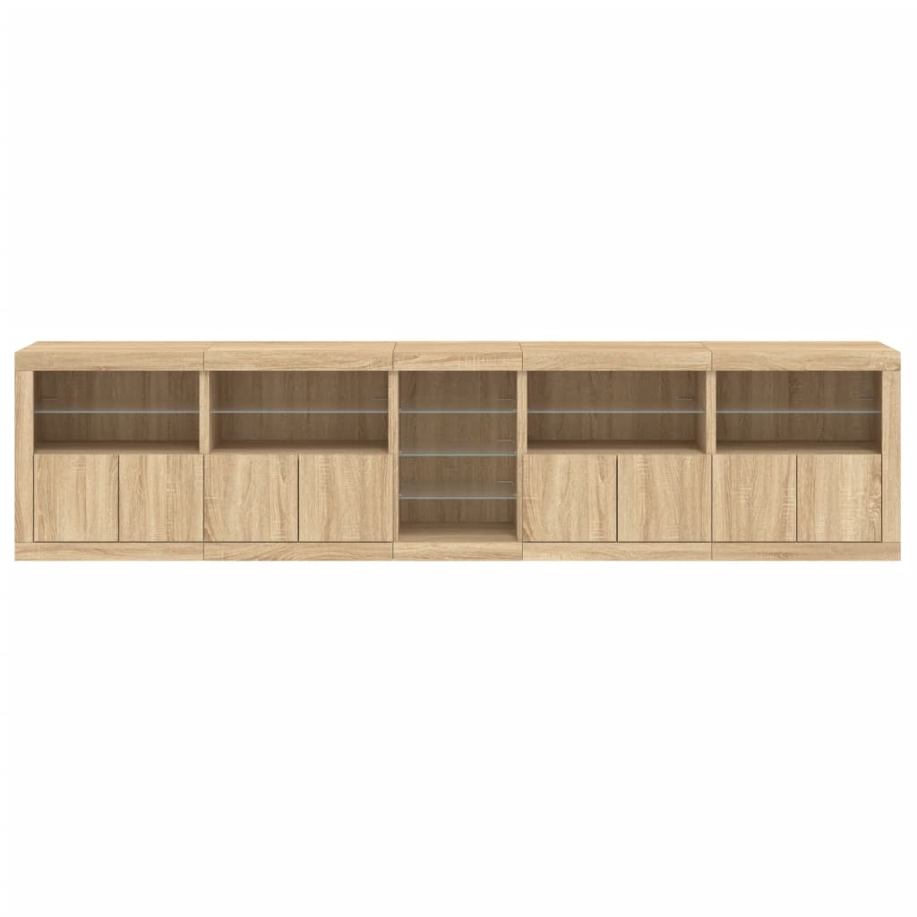 Sideboard With Led Lights 283X37X67 Cm