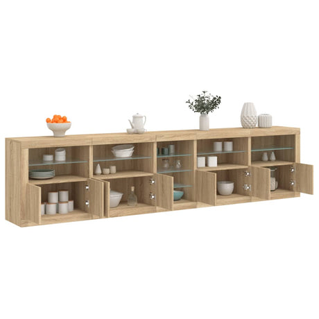 Sideboard With Led Lights 283X37X67 Cm