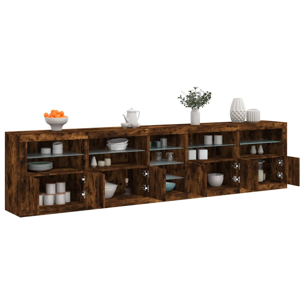 Sideboard With Led Lights 283X37X67 Cm