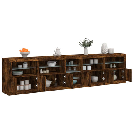 Sideboard With Led Lights 283X37X67 Cm