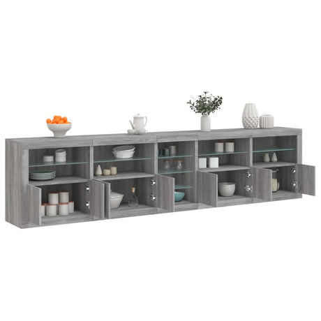 Sideboard With Led Lights 283X37X67 Cm