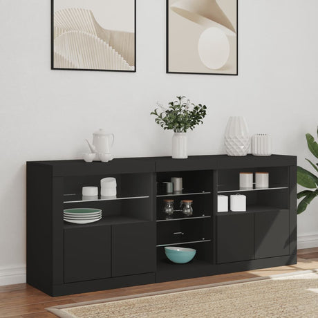 Sideboard With Led Lights 162X37X67 Cm