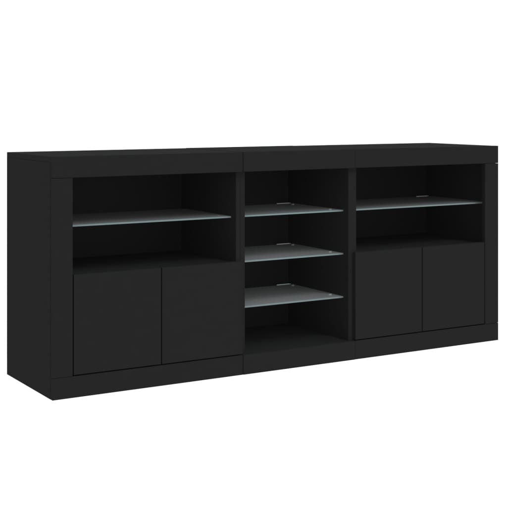 Sideboard With Led Lights 162X37X67 Cm