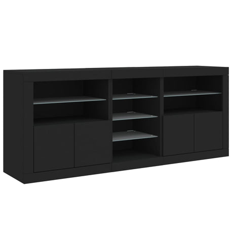 Sideboard With Led Lights 162X37X67 Cm