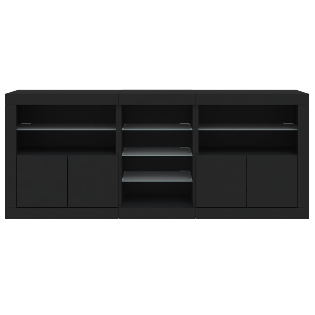 Sideboard With Led Lights 162X37X67 Cm