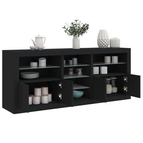 Sideboard With Led Lights 162X37X67 Cm