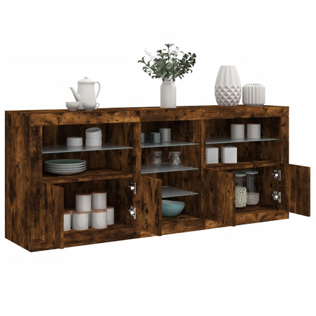 Sideboard With Led Lights 162X37X67 Cm