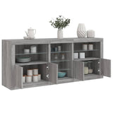 Sideboard With Led Lights 162X37X67 Cm