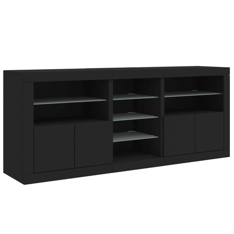 Sideboard With Led Lights 181.5X37X67 Cm